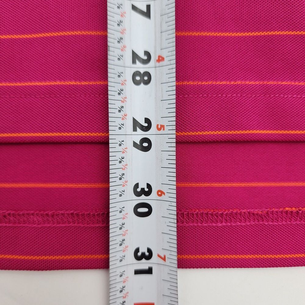 Fennec Golf Polo Men's L Large Pink Striped Performance Button Shirt - Picture 9 of 9